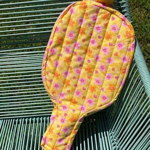Floral Yellow Pickelball Racket Cover